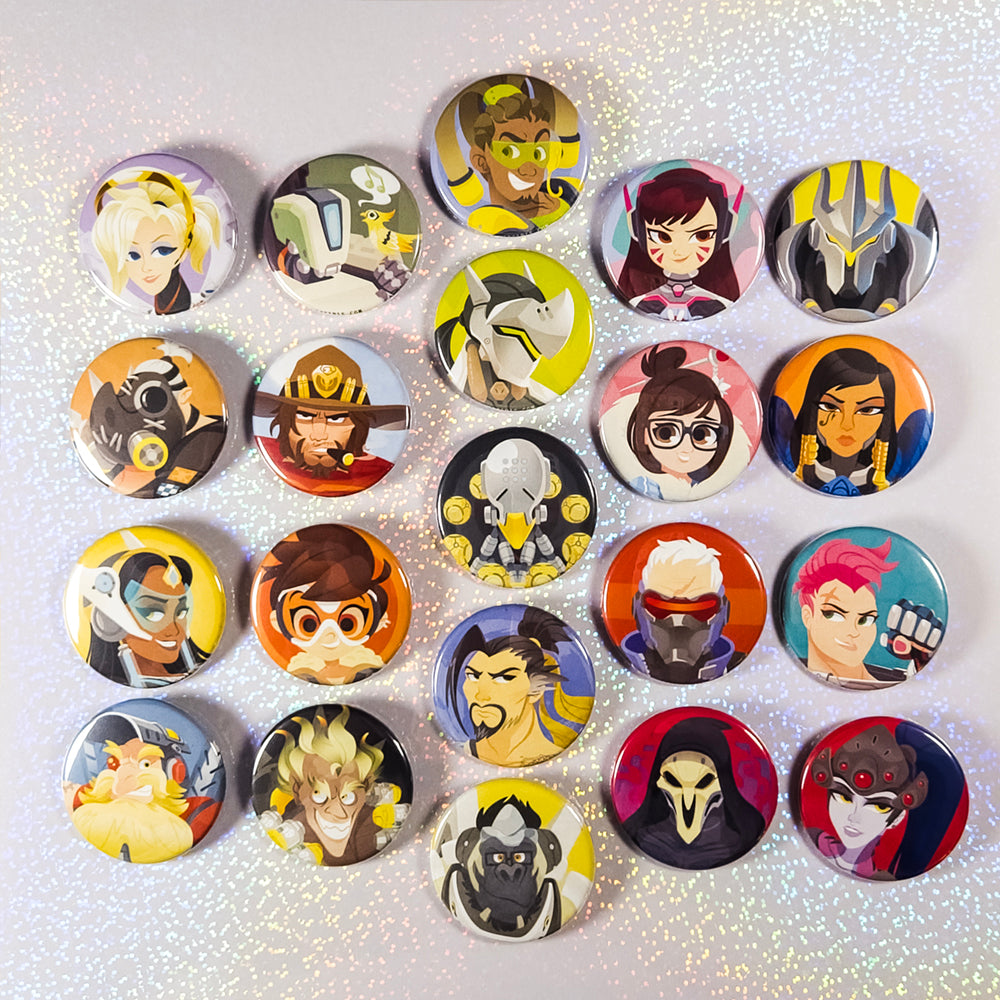 Overwatch Hero Buttons - Versiris - Art by Versiris
