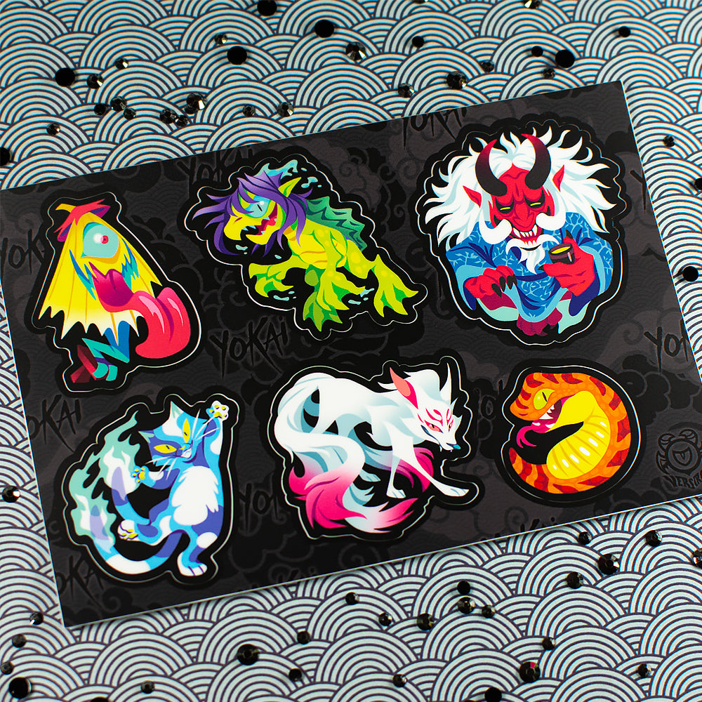 Yokai Sticker Sheet - Versiris - Art by Versiris