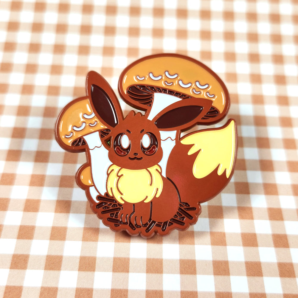 Eevee Mushroom Enamel Pin - Versiris - Art by Versiris