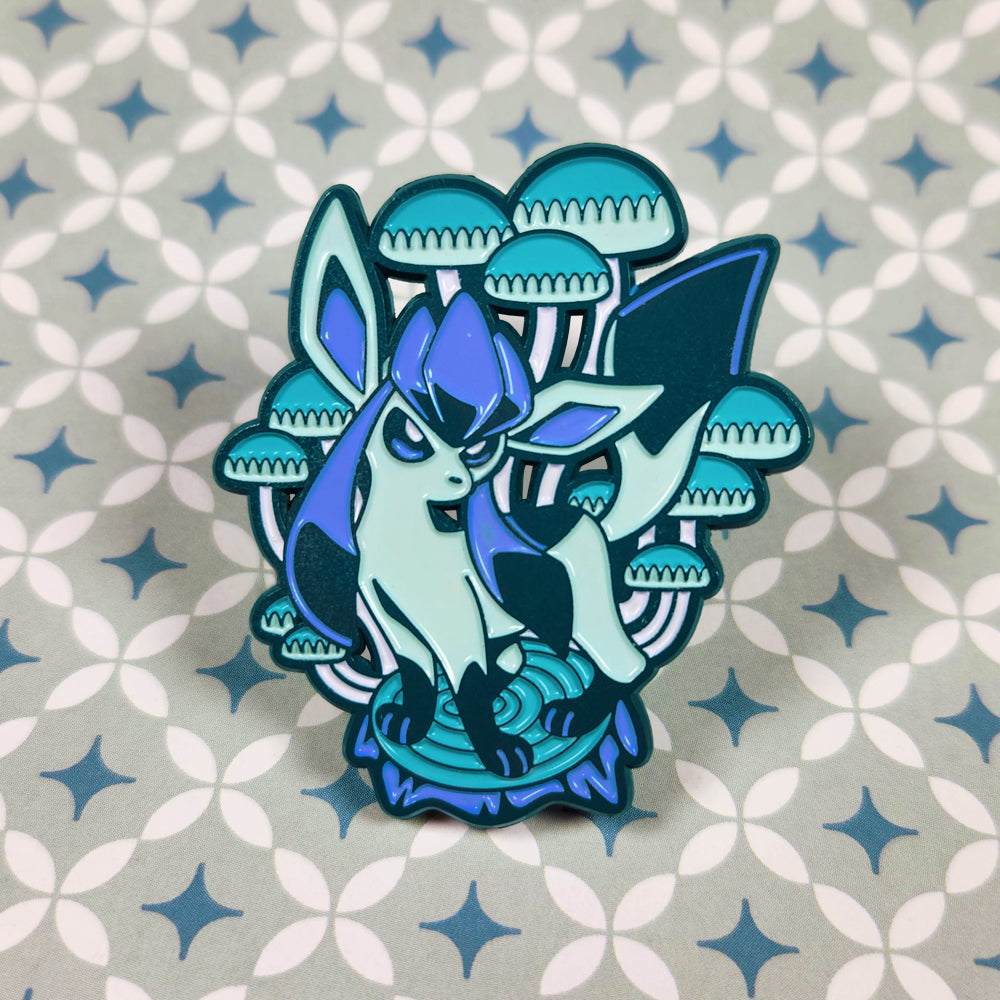 Glaceon Mushroom Enamel Pin - Versiris - Art by Versiris