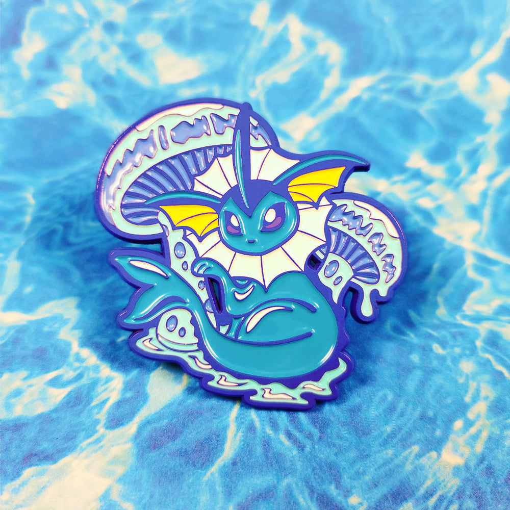 Vaporeon Mushroom Enamel Pin - Versiris - Art by Versiris